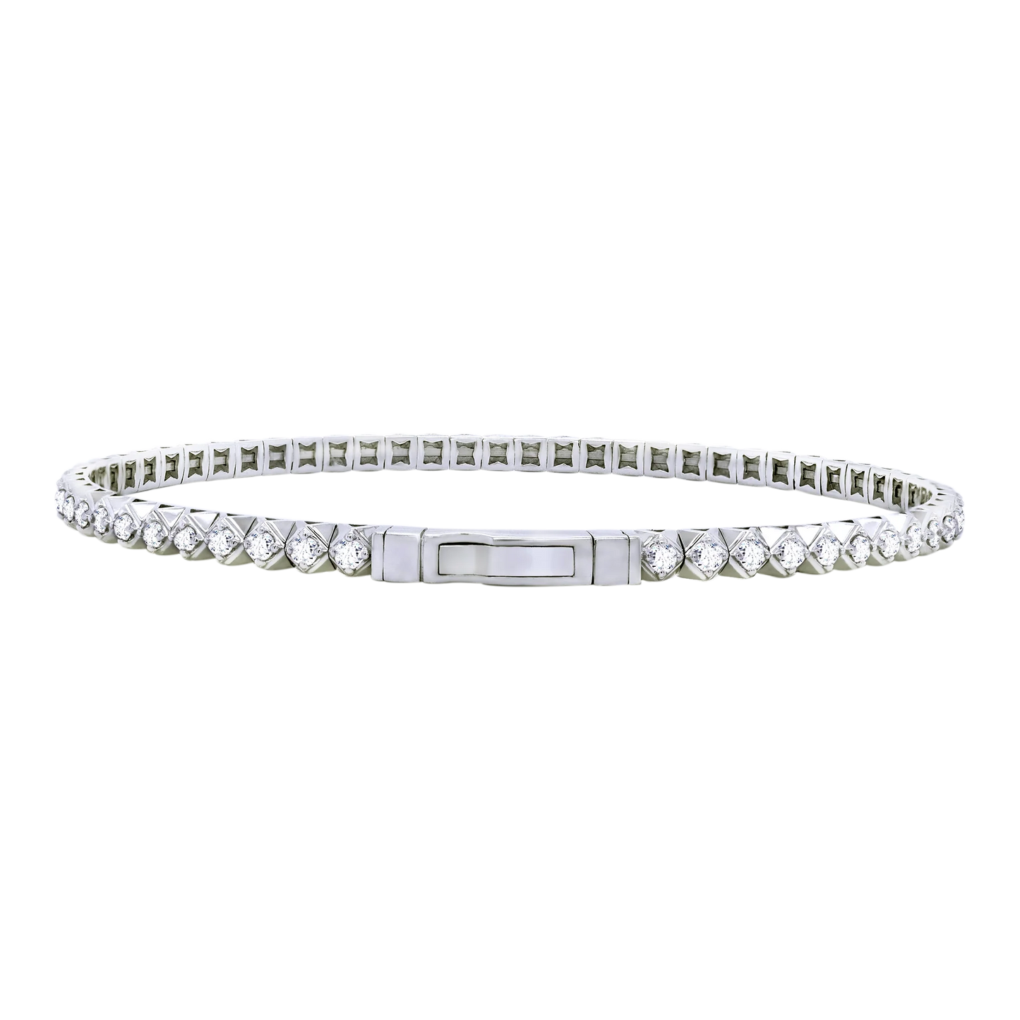 Full Setting Flex Bangle – 14K Gold Lab-Grown Diamond Bracelet