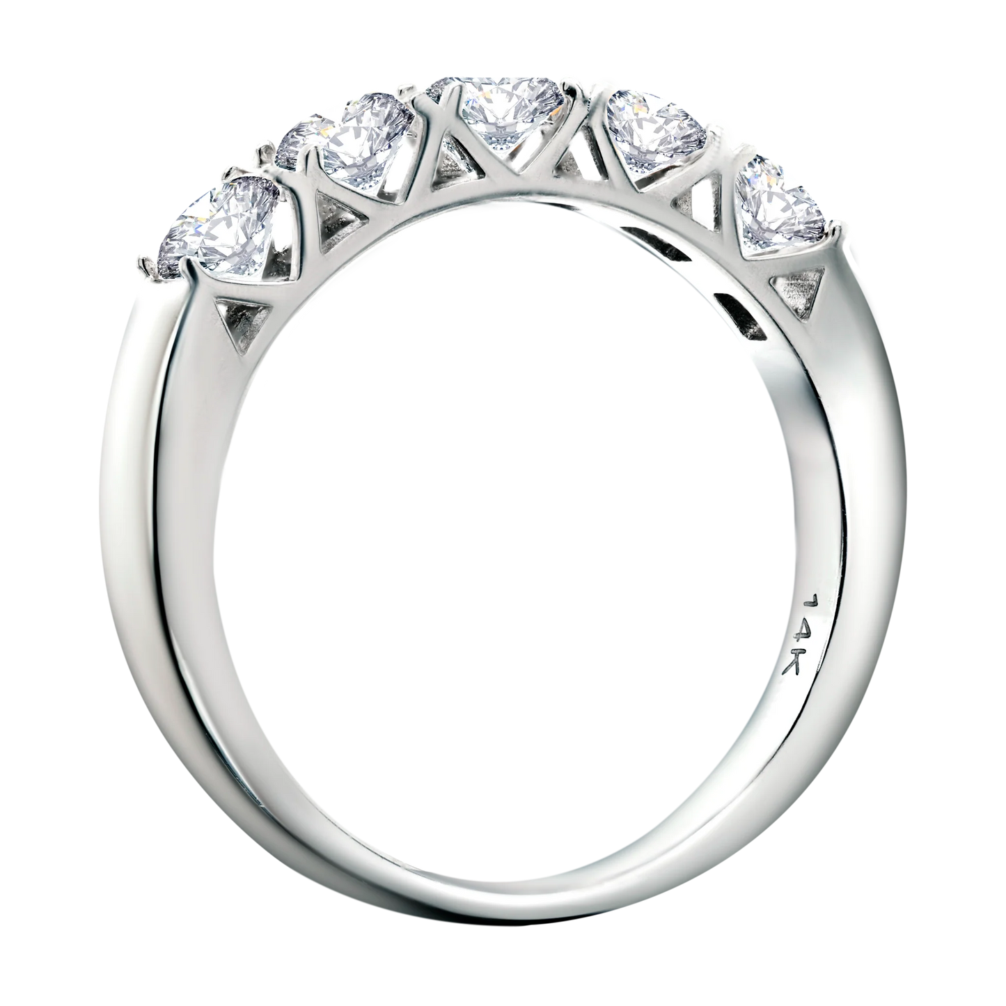 5-Stone 4-Prong Half Eternity Lab-Grown Diamond Ring - 14k Gold