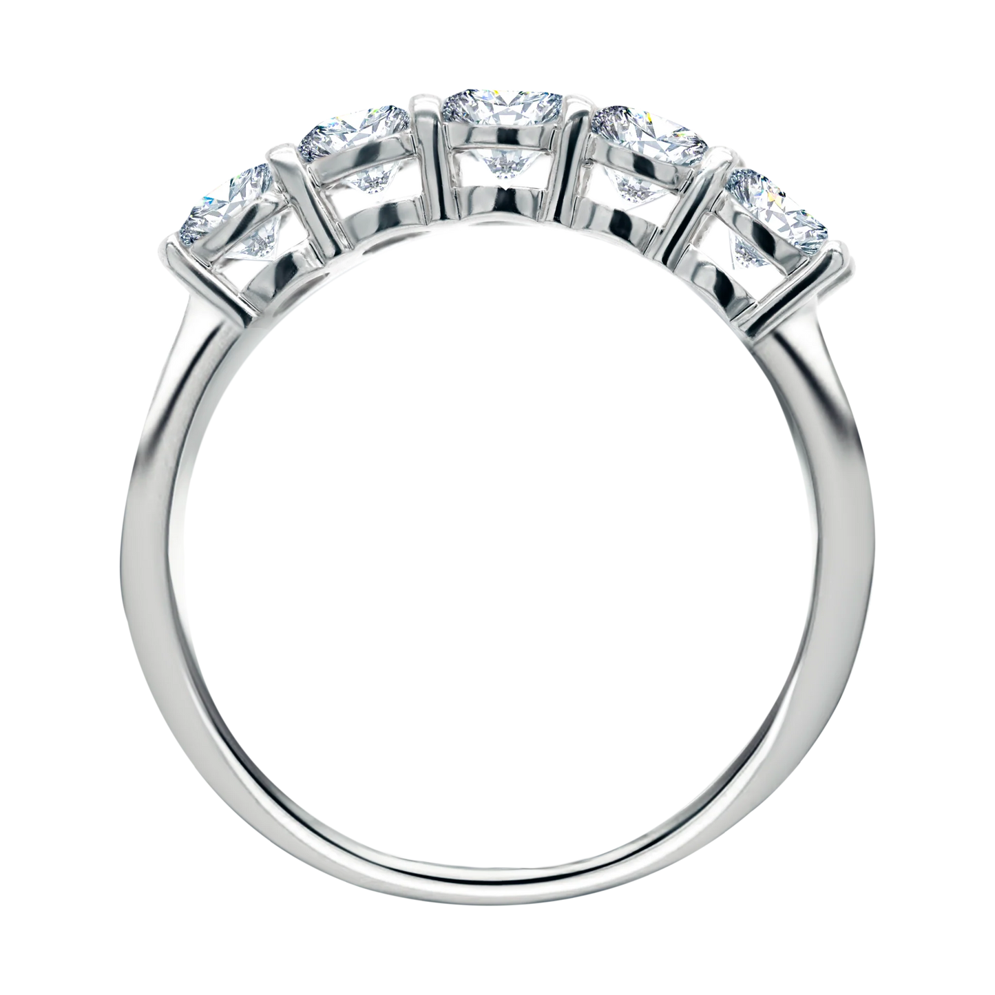 5-Stone Shared Prong Half Eternity Lab-Grown Diamond Ring – 14k Gold