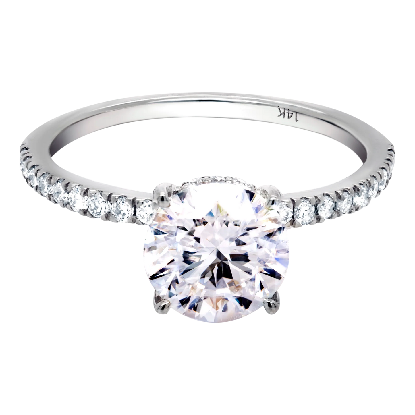 14k Gold Full Glamour Lab-Grown Diamond Engagement Ring