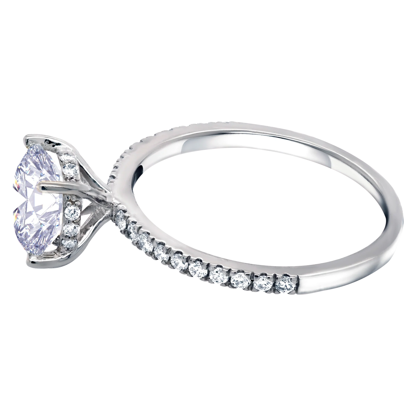 14k Gold Full Glamour Lab-Grown Diamond Engagement Ring