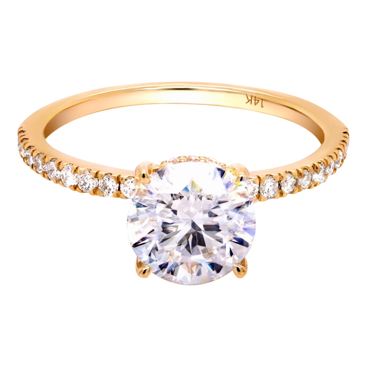 14k Gold Full Glamour Lab-Grown Diamond Engagement Ring