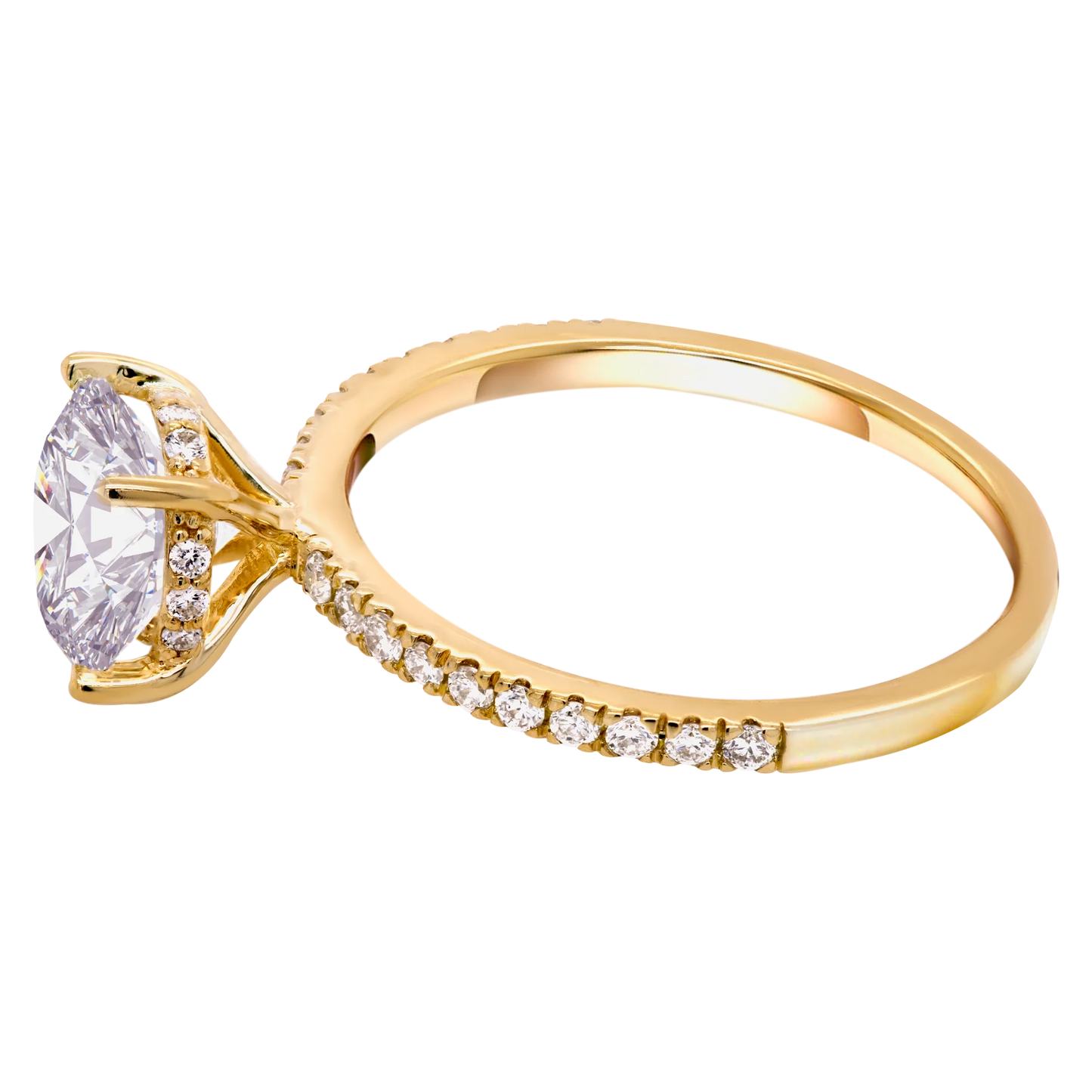 14k Gold Full Glamour Lab-Grown Diamond Engagement Ring