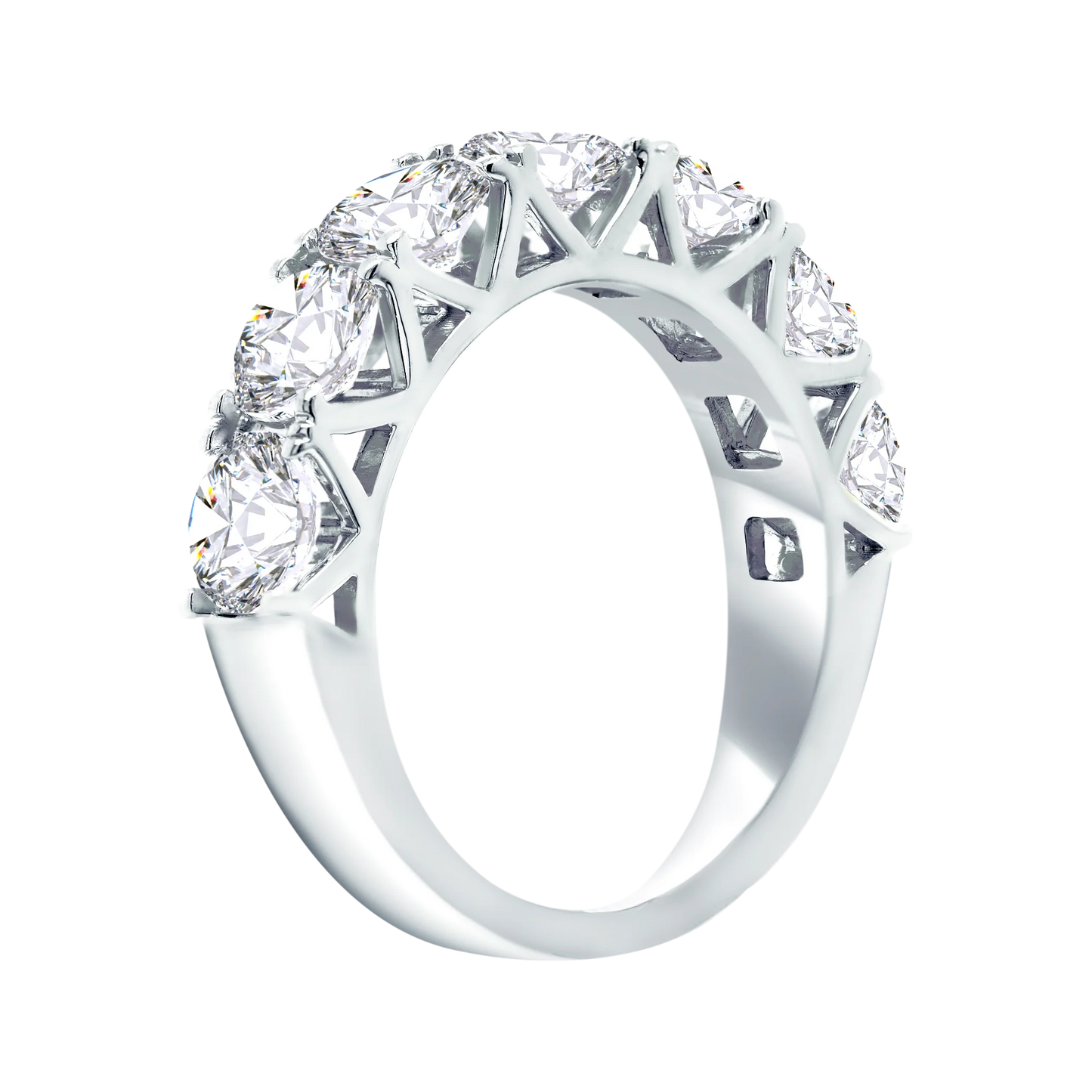 7-Stone 4-Prong Half Eternity Lab-Grown Diamond Ring – 14k Gold