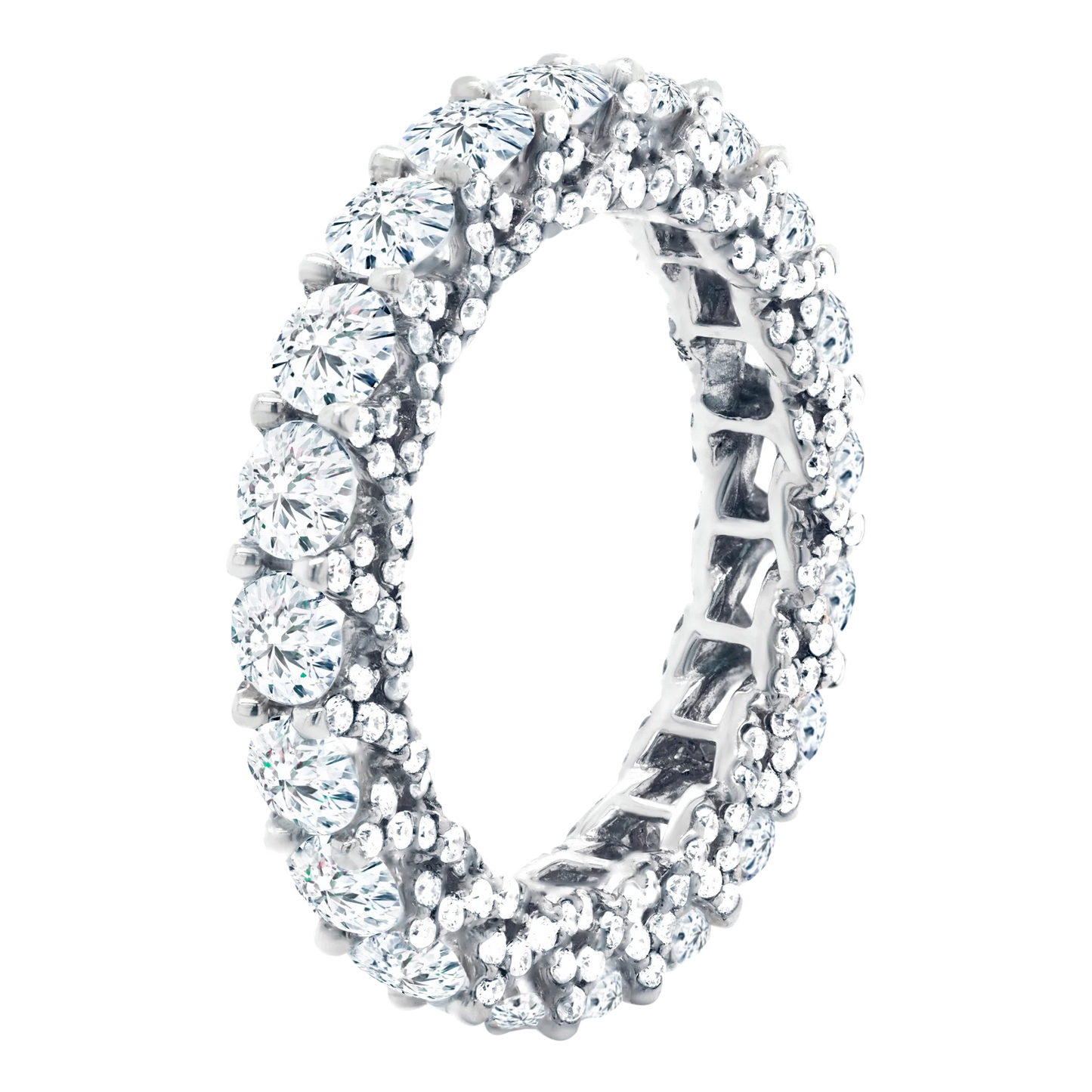 14k Gold Double Row Lab-Grown Diamond Full Eternity Band