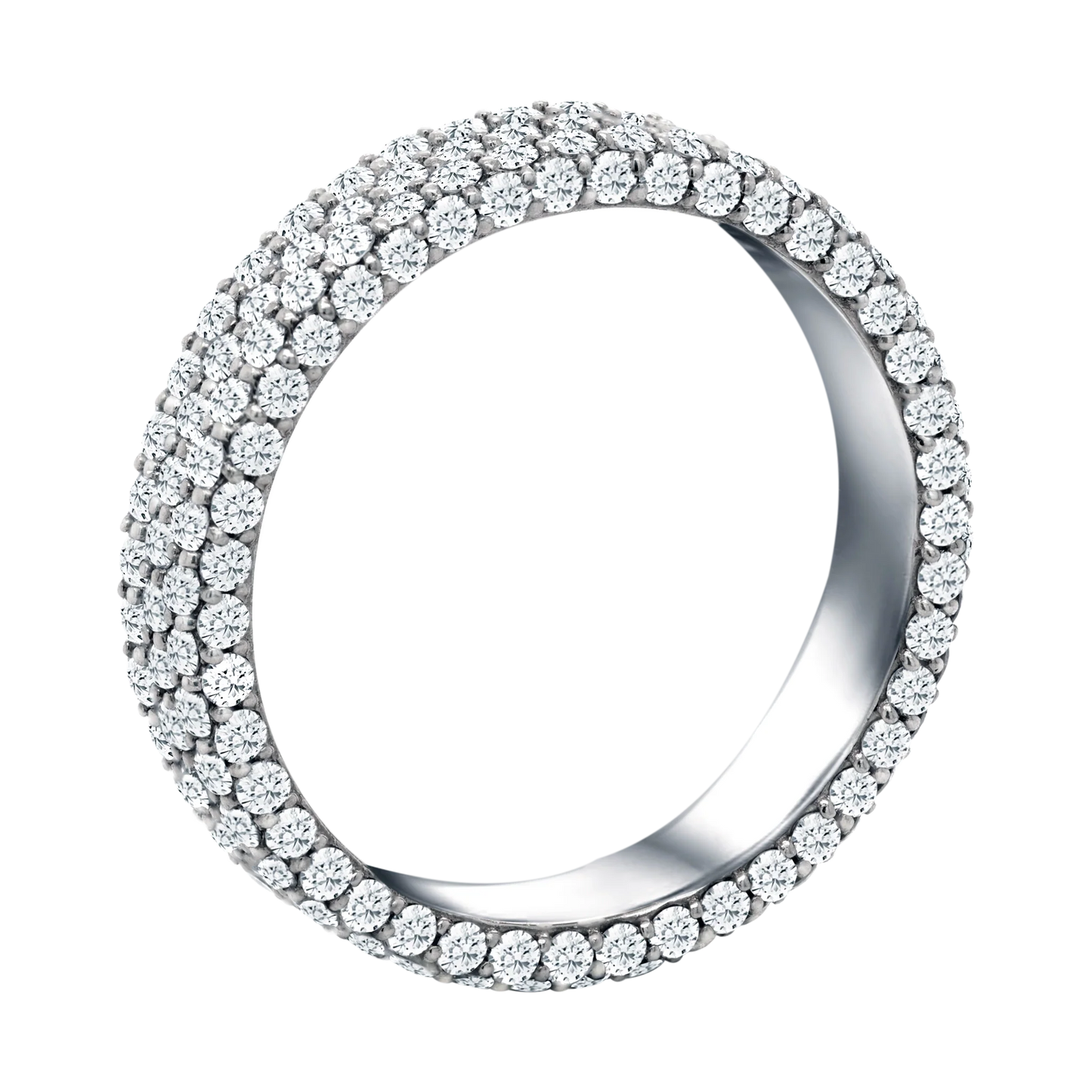 14k Gold Triple Row Lab-Grown Diamond Eternity Band