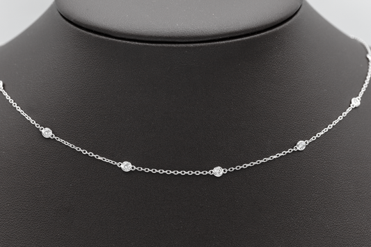 14k Gold Standard Stationed Lab-Grown Diamond by the Yard Necklace