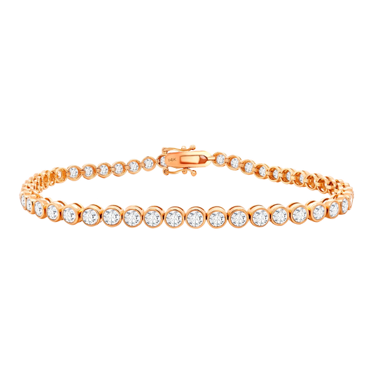 14k Gold Lab-Grown Diamond Bezel Tennis Bracelet