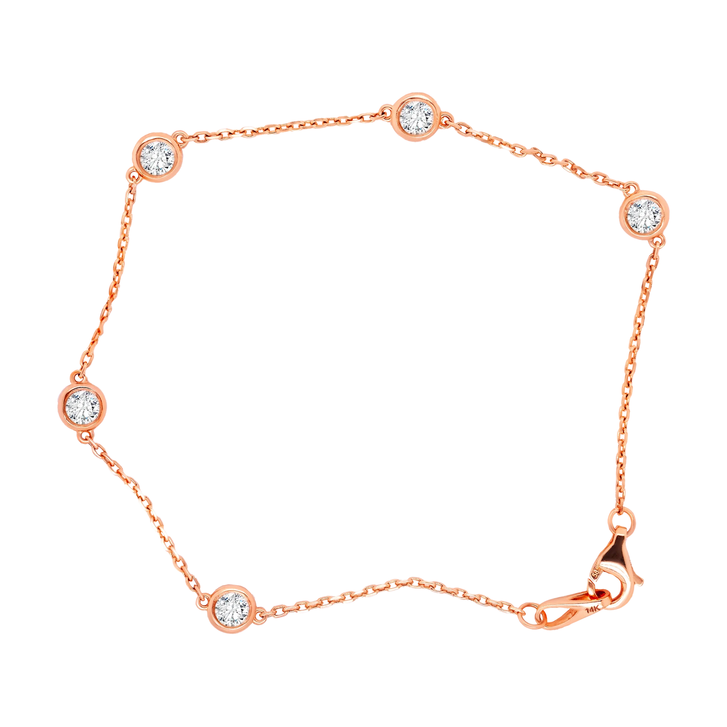 Standard Stationed – Lab-Grown Diamond by the Yard Bracelet in 14K Gold