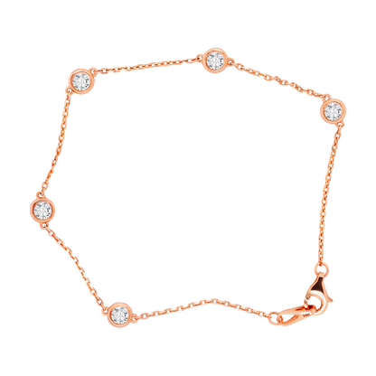 Standard Stationed – Lab-Grown Diamond by the Yard Bracelet in 14K Gold