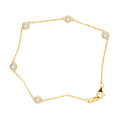 Standard Stationed – Lab-Grown Diamond by the Yard Bracelet in 14K Gold