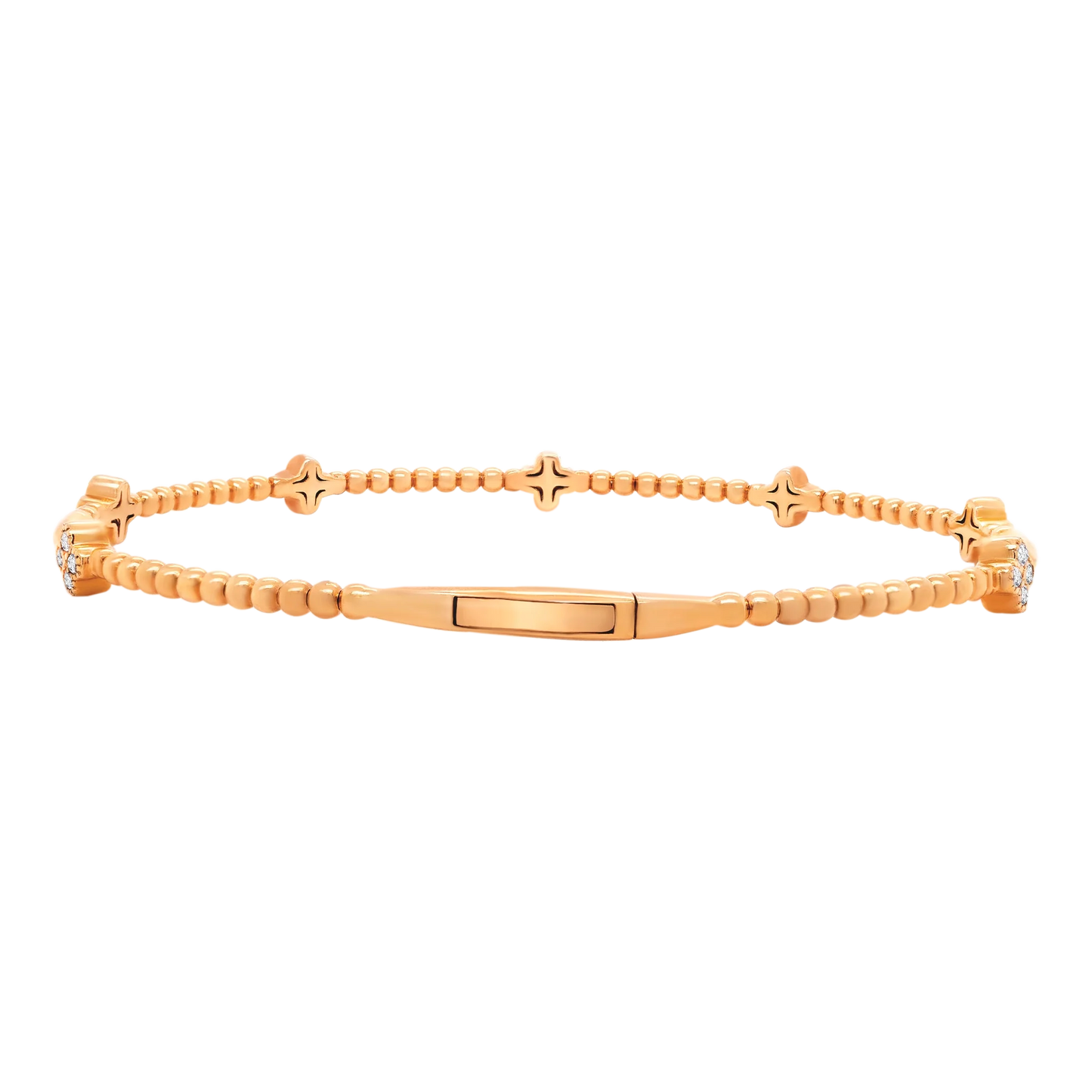 Classic Ball Setting Flex Bangle – 14K Gold Lab-Grown Diamond Bracelet