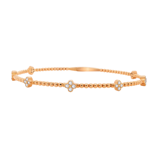 Classic Ball Setting Flex Bangle – 14K Gold Lab-Grown Diamond Bracelet