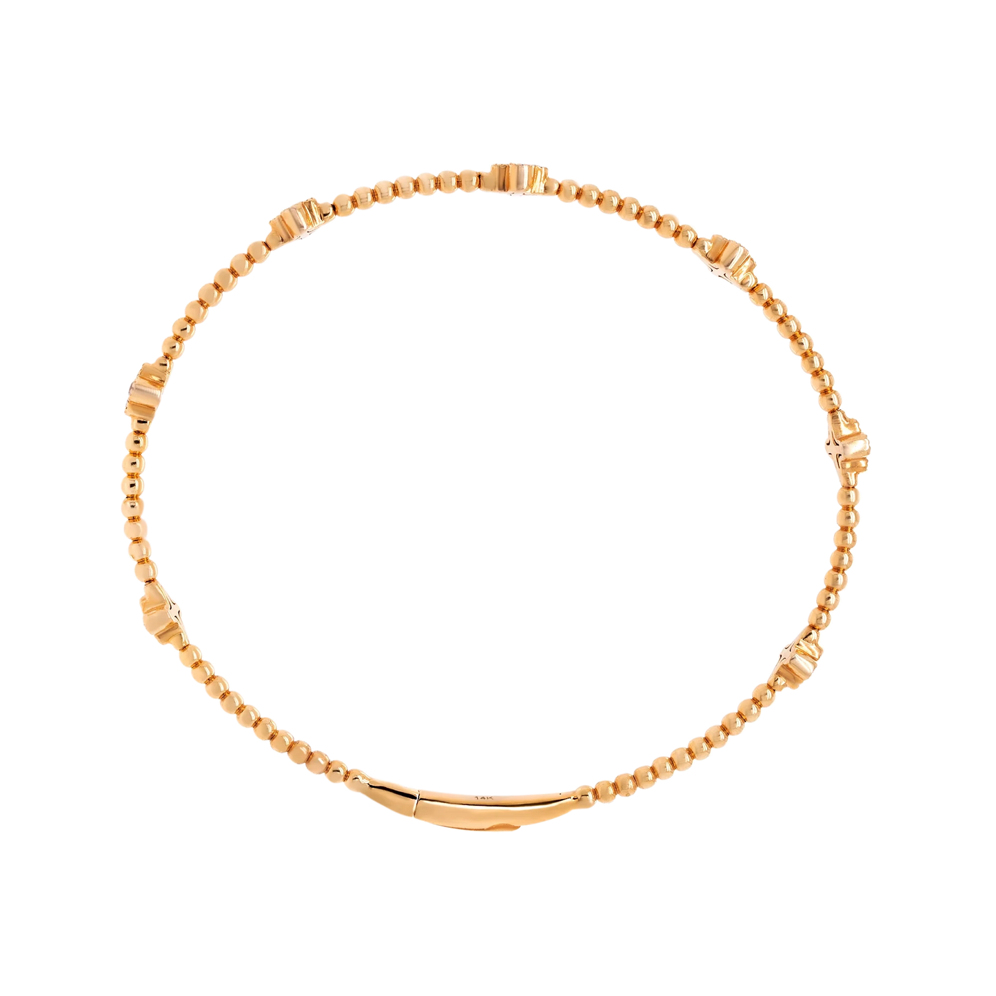 Classic Ball Setting Flex Bangle – 14K Gold Lab-Grown Diamond Bracelet