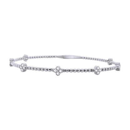 Classic Ball Setting Flex Bangle – 14K Gold Lab-Grown Diamond Bracelet