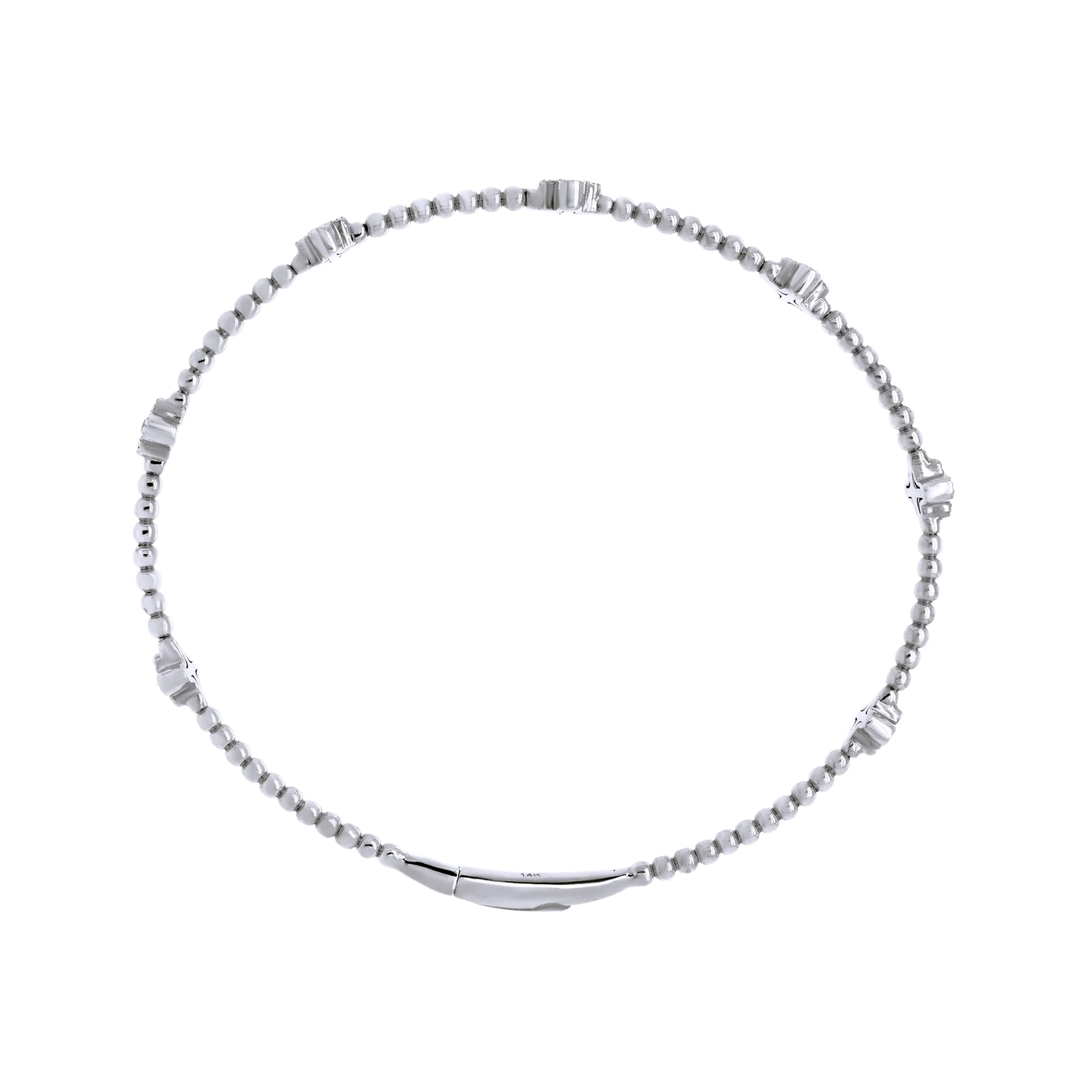 Classic Ball Setting Flex Bangle – 14K Gold Lab-Grown Diamond Bracelet