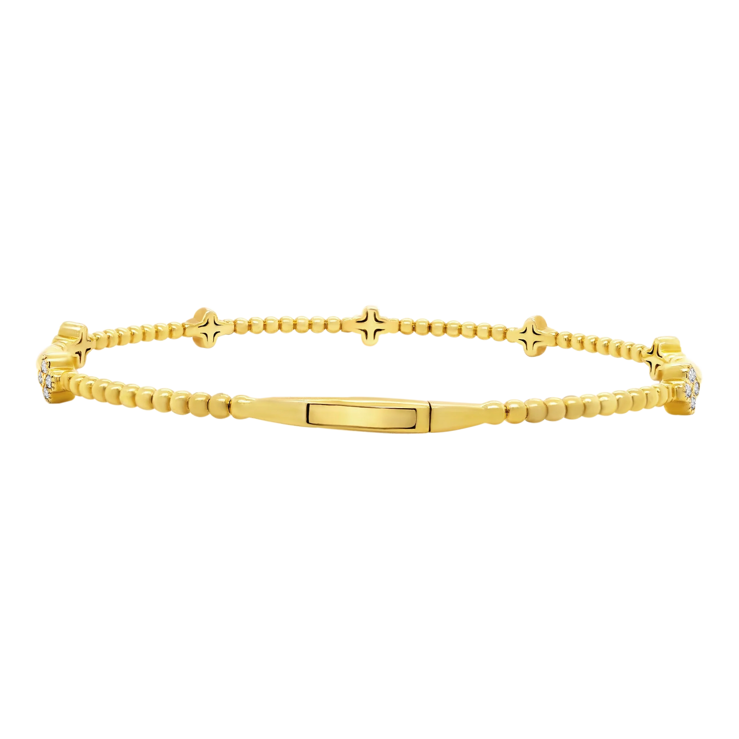 Classic Ball Setting Flex Bangle – 14K Gold Lab-Grown Diamond Bracelet