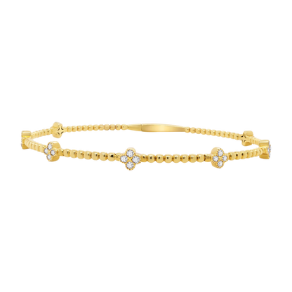 Classic Ball Setting Flex Bangle – 14K Gold Lab-Grown Diamond Bracelet