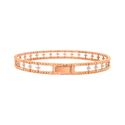 Layered Ball Setting Flex Bangle – 14K Gold Lab-Grown Diamond Bracelet