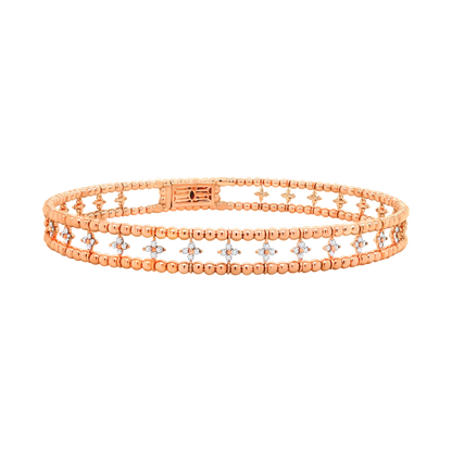 Layered Ball Setting Flex Bangle – 14K Gold Lab-Grown Diamond Bracelet