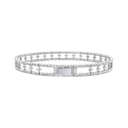 Layered Ball Setting Flex Bangle – 14K Gold Lab-Grown Diamond Bracelet