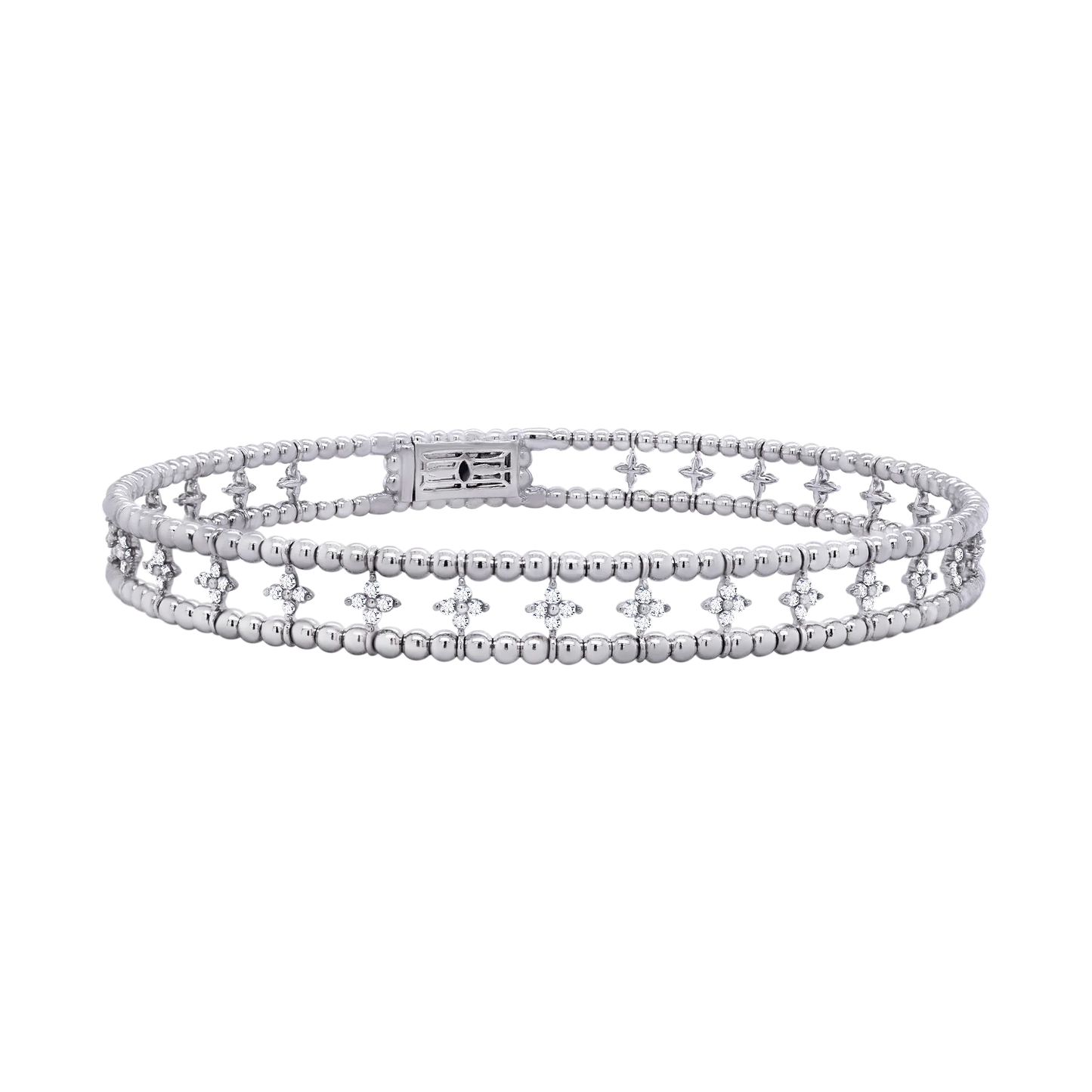 Layered Ball Setting Flex Bangle – 14K Gold Lab-Grown Diamond Bracelet
