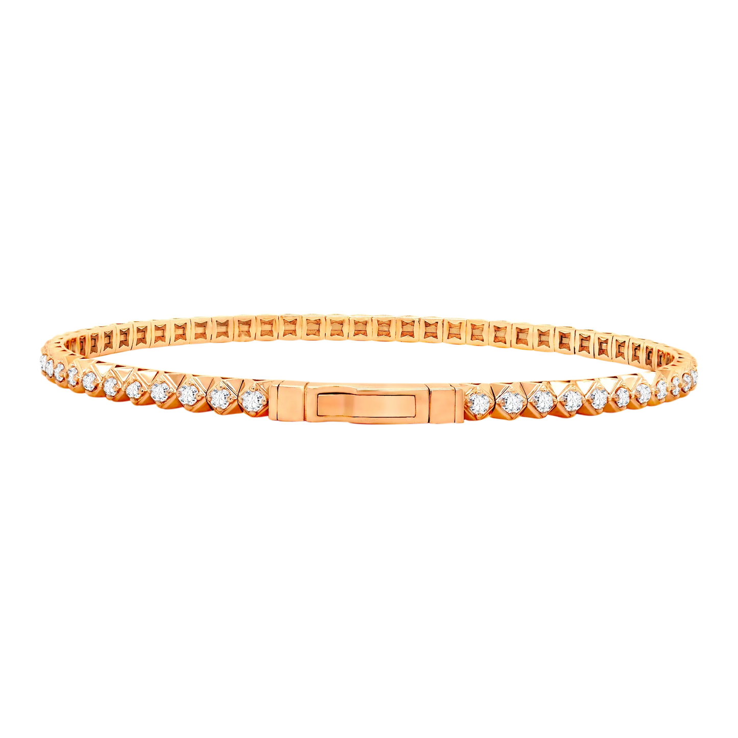 Full Setting Flex Bangle – 14K Gold Lab-Grown Diamond Bracelet