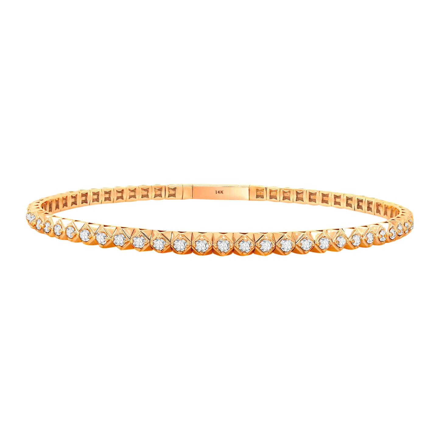 Full Setting Flex Bangle – 14K Gold Lab-Grown Diamond Bracelet