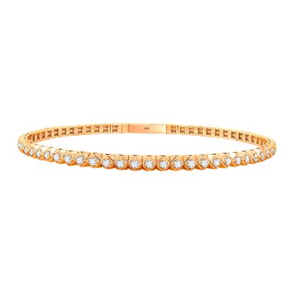 Full Setting Flex Bangle – 14K Gold Lab-Grown Diamond Bracelet