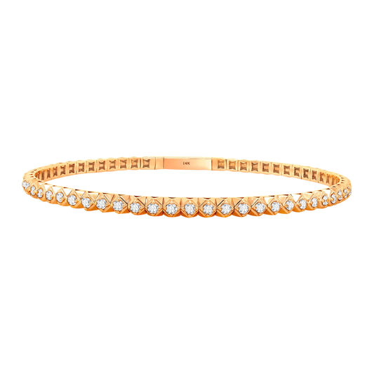 Full Setting Flex Bangle – 14K Gold Lab-Grown Diamond Bracelet