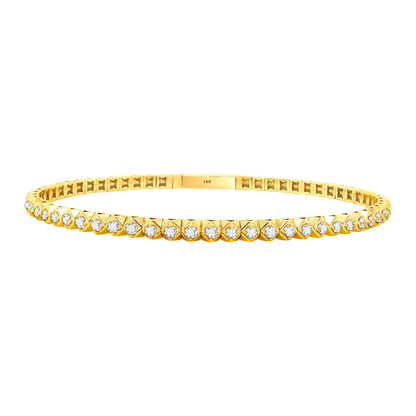Full Setting Flex Bangle – 14K Gold Lab-Grown Diamond Bracelet