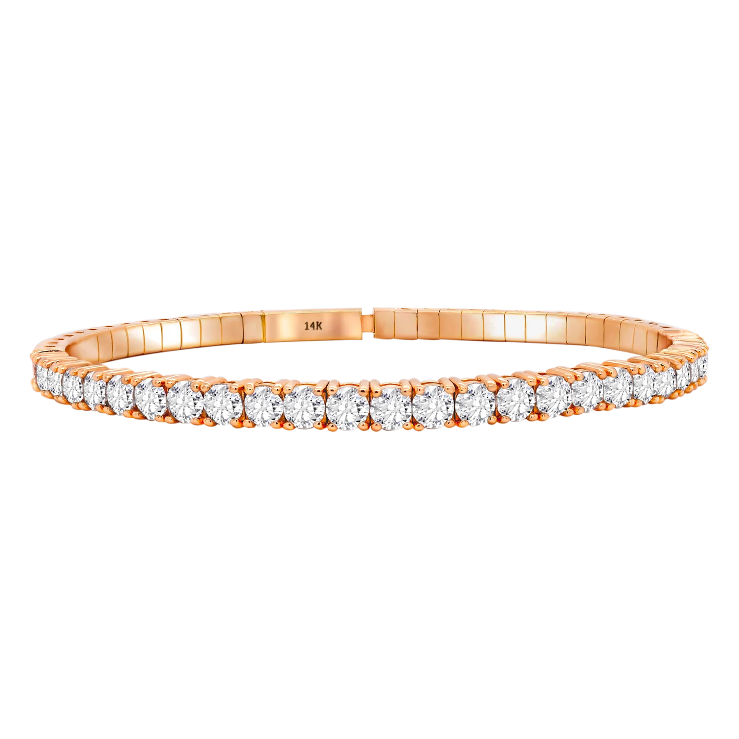 Half Setting Flex Bangle – 14K Gold Lab-Grown Diamond Bracelet