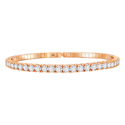 Half Setting Flex Bangle – 14K Gold Lab-Grown Diamond Bracelet