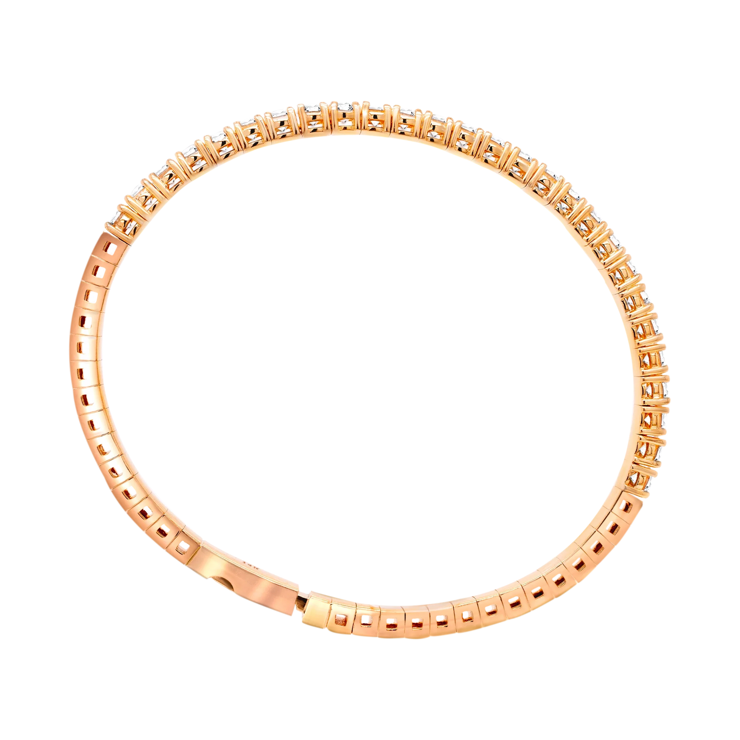 Half Setting Flex Bangle – 14K Gold Lab-Grown Diamond Bracelet