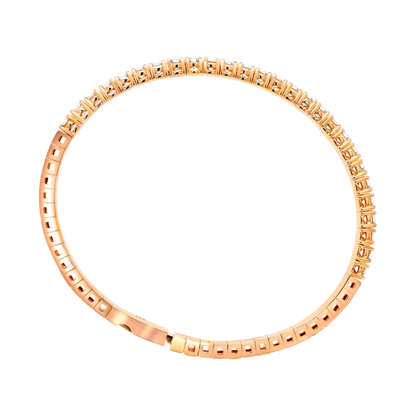 Half Setting Flex Bangle – 14K Gold Lab-Grown Diamond Bracelet