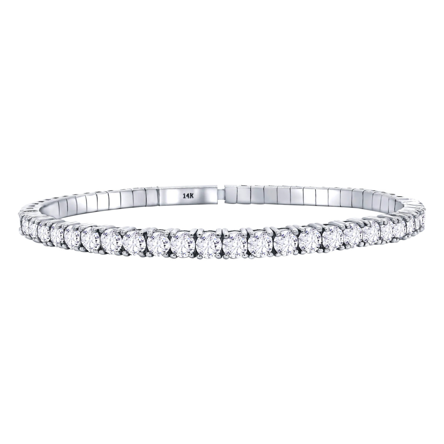 Half Setting Flex Bangle – 14K Gold Lab-Grown Diamond Bracelet