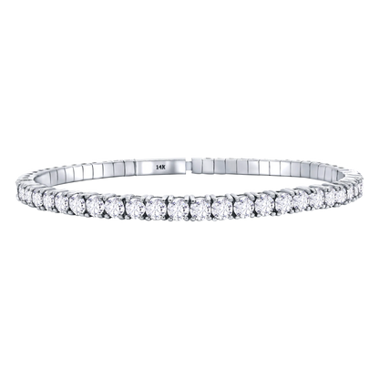 Half Setting Flex Bangle – 14K Gold Lab-Grown Diamond Bracelet