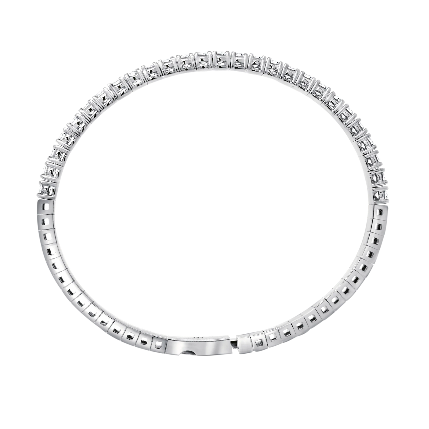 Half Setting Flex Bangle – 14K Gold Lab-Grown Diamond Bracelet