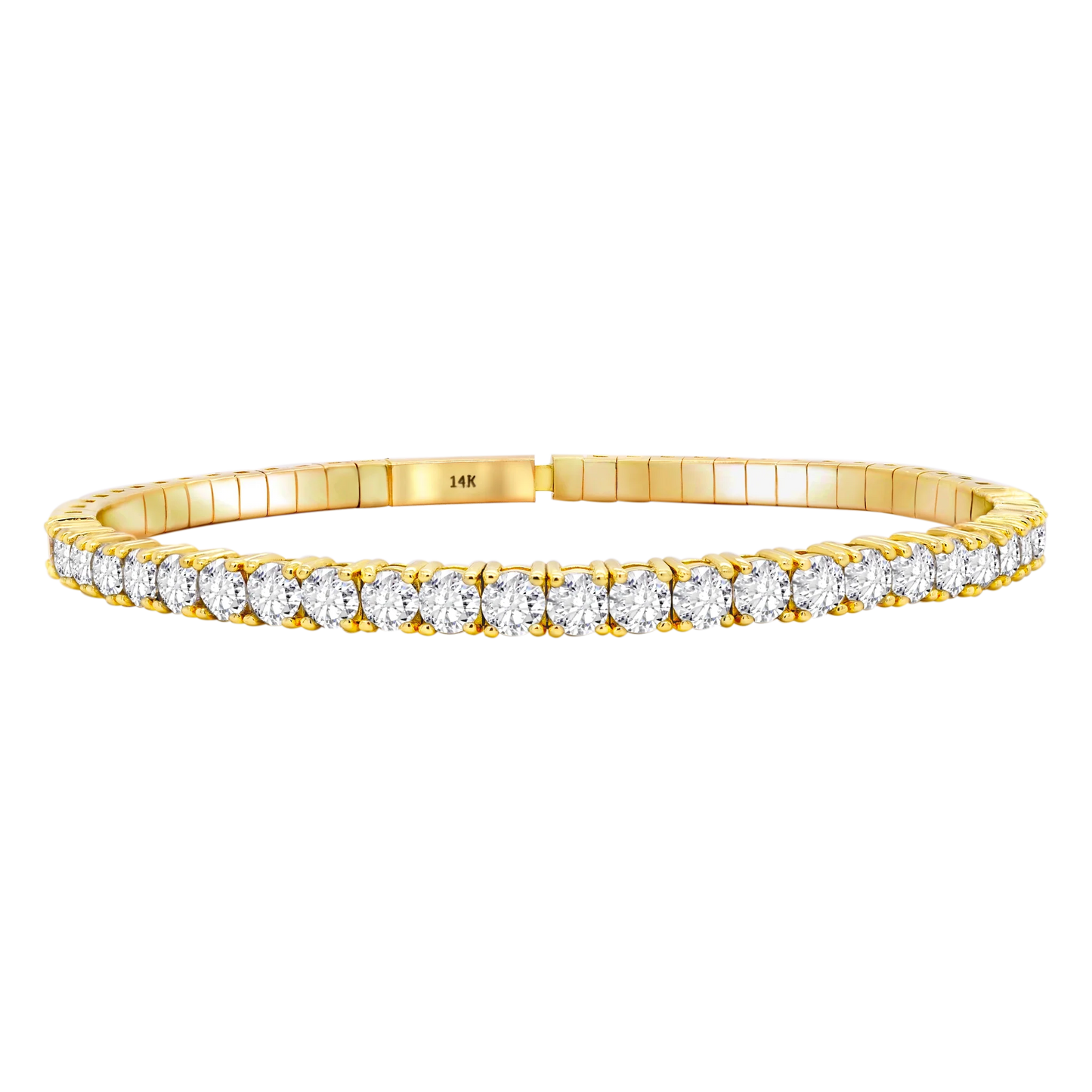 Half Setting Flex Bangle – 14K Gold Lab-Grown Diamond Bracelet