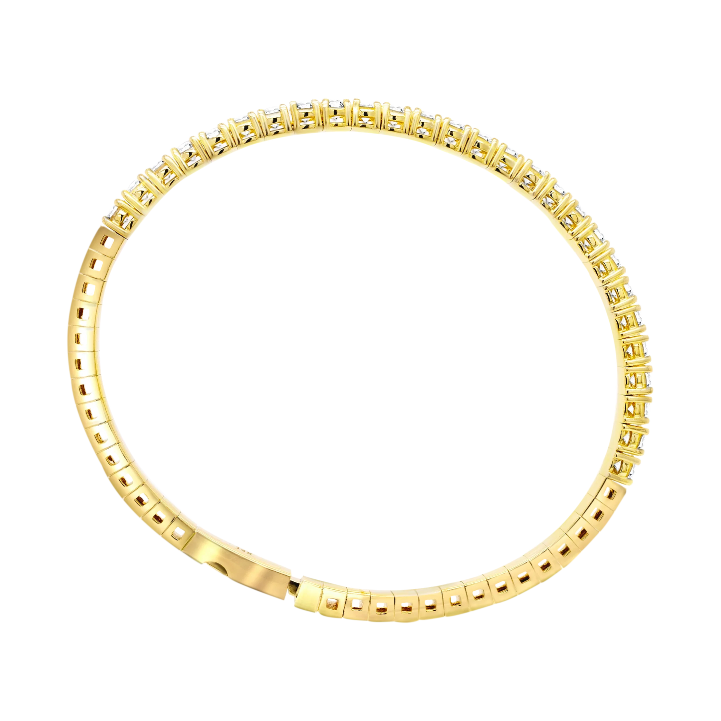 Half Setting Flex Bangle – 14K Gold Lab-Grown Diamond Bracelet