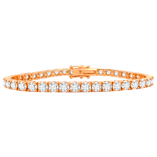 14k Gold Classic 4 Prong Lab-Grown Diamond Tennis Bracelet