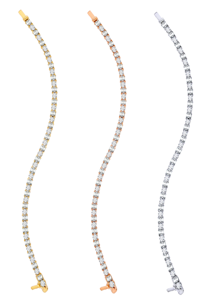 14K Gold Oval and Square Lab Diamond Tennis Bracelet