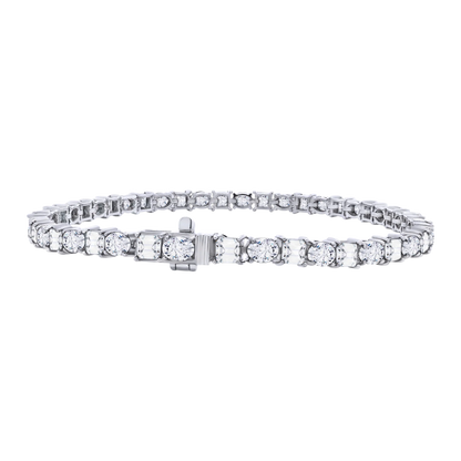 14K Gold Oval and Square Lab Diamond Tennis Bracelet