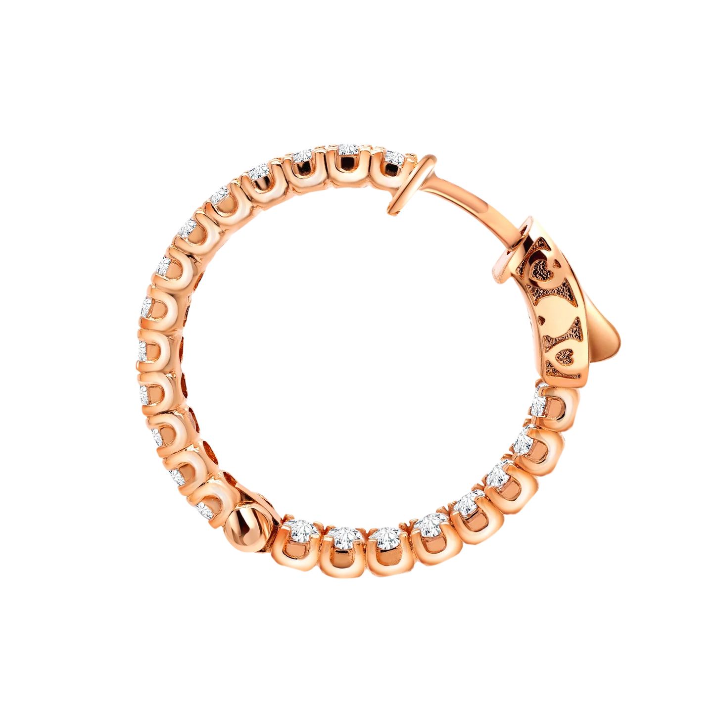 14K Gold U-Prong Lab-Grown Diamond Hoop Earrings