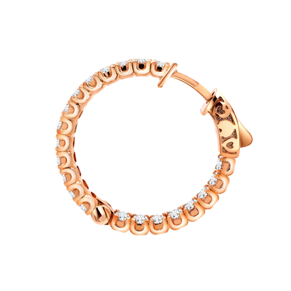 14K Gold U-Prong Lab-Grown Diamond Hoop Earrings