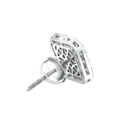 14K Gold Square Cluster Lab-Grown Diamond Stud Earrings