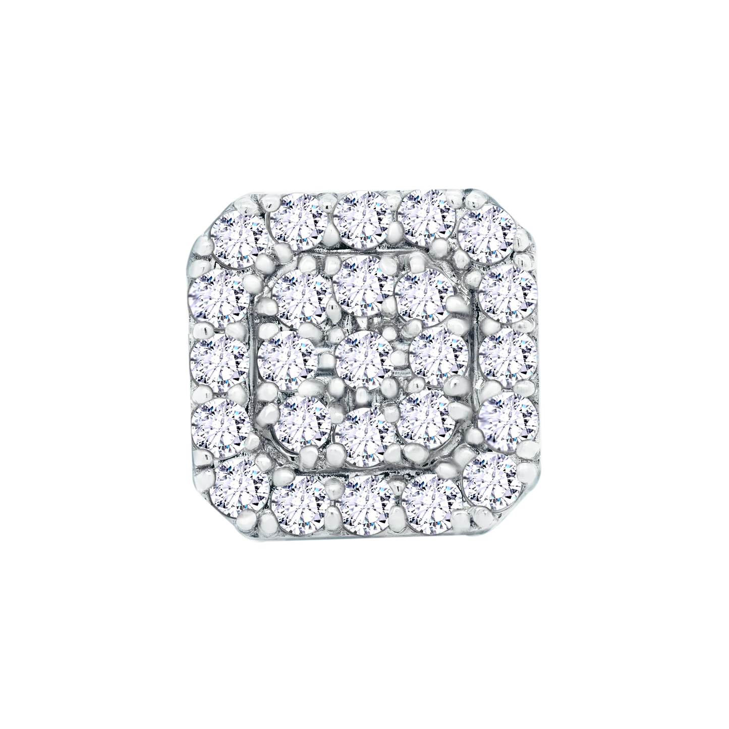 14K Gold Square Cluster Lab-Grown Diamond Stud Earrings