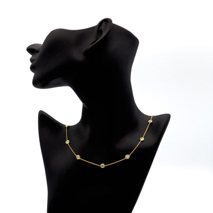 14k Gold Standard Stationed Lab-Grown Diamond by the Yard Necklace