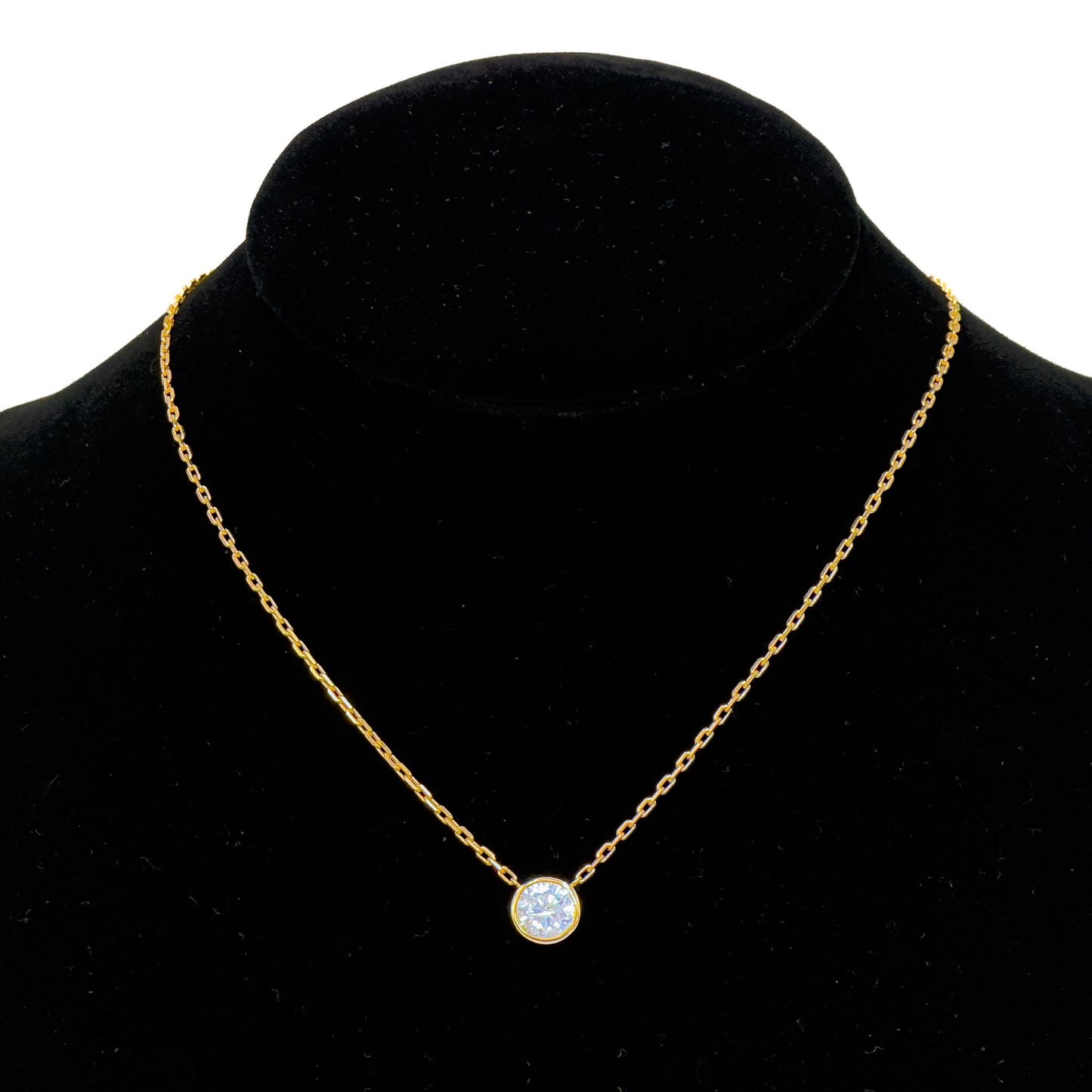 14k Gold Solitaire Lab-Grown Diamond by the Yard Necklace