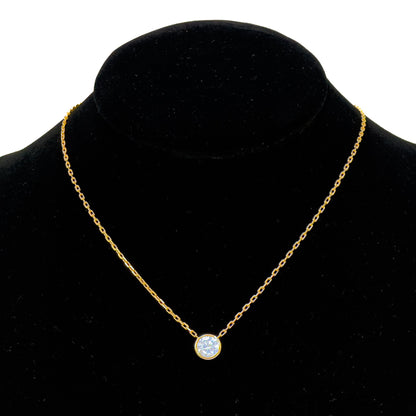 14k Gold Solitaire Lab-Grown Diamond by the Yard Necklace
